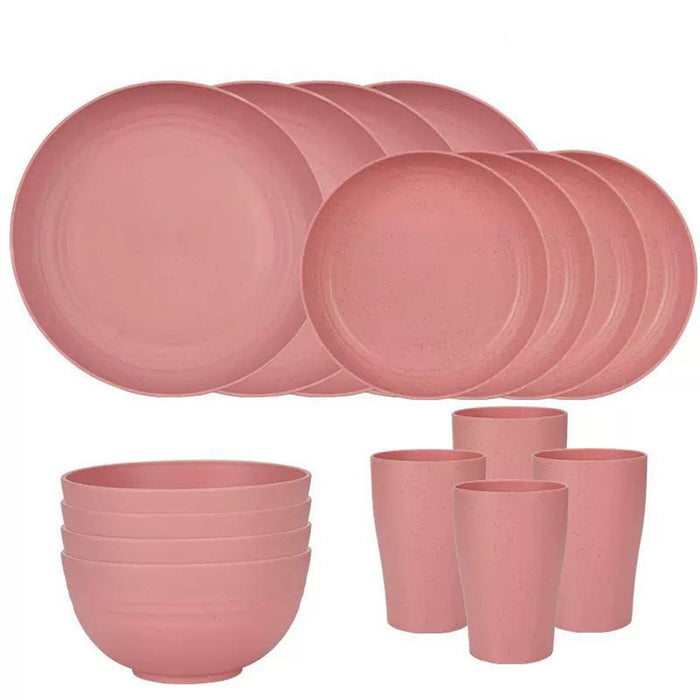Stoviglie in Plastica Resistente e Leggero 16 Pezzi