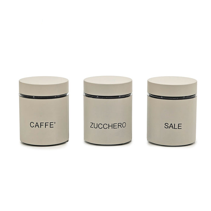 Barattoli Cucina 3 Pezzi Contenitori Ermetici Caffè Zucchero Sale