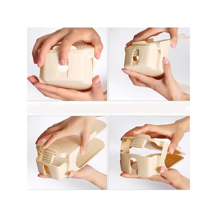 Kit de 6 organizadores de zapatos ajustables de doble capa