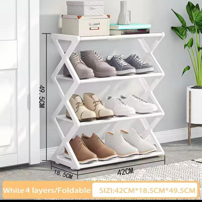 Scarpiera Salvaspazio Multi Ripiani con Struttura in Acciaio e Ripiani Impermeabili