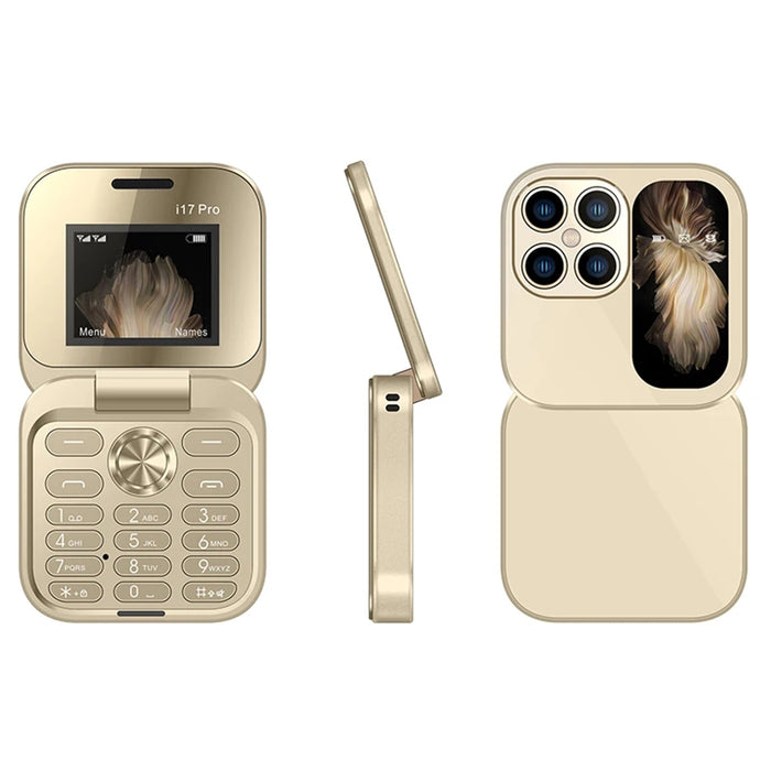 i17Pro Flip Phone, Telefono Pieghevole Dual SIM