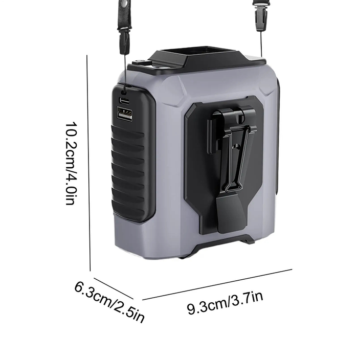 AirGo Ventilatore Portatile 5 in 1 - Power Bank Ricaricabile , Clip, Torcia LED e Supporto da Tavolo