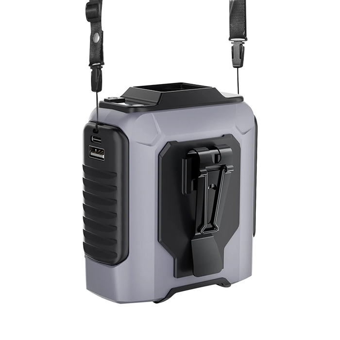 AirGo Ventilatore Portatile 5 in 1 - Power Bank Ricaricabile , Clip, Torcia LED e Supporto da Tavolo