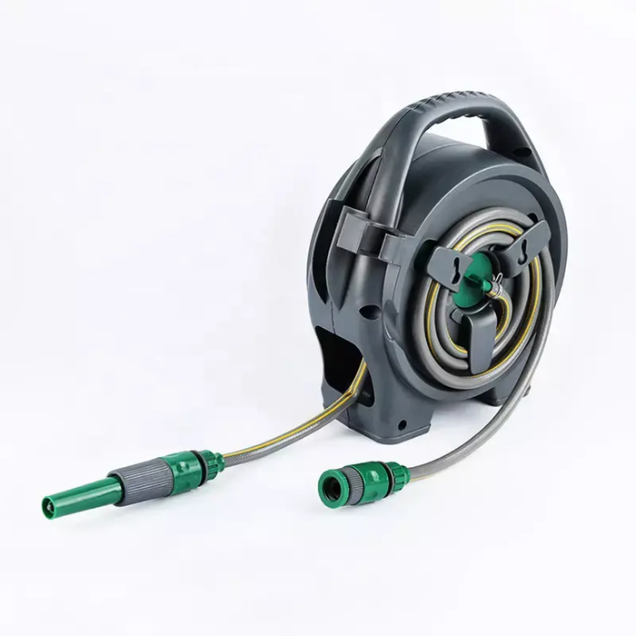 Carrete de manguera portátil ideal para jardines y automóviles