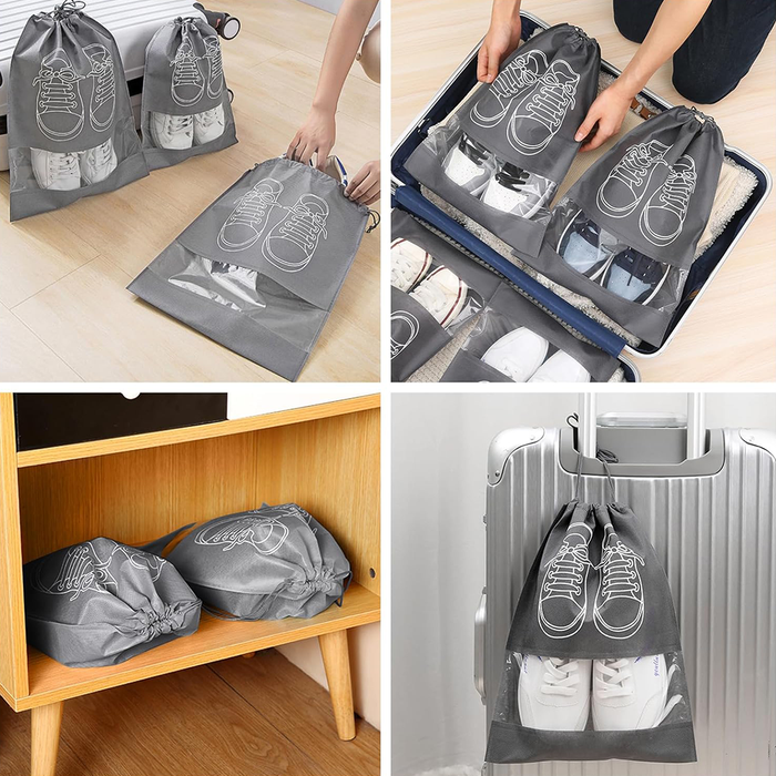 Sacchetto Porta Scarpe da Viaggio con Finestra Trasparente Antipolvere