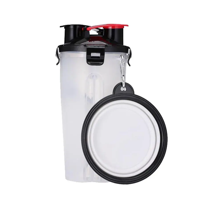 Botella de agua con recipiente plegable