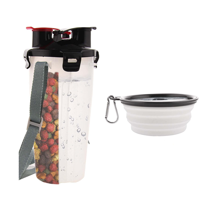 Botella de agua con recipiente plegable