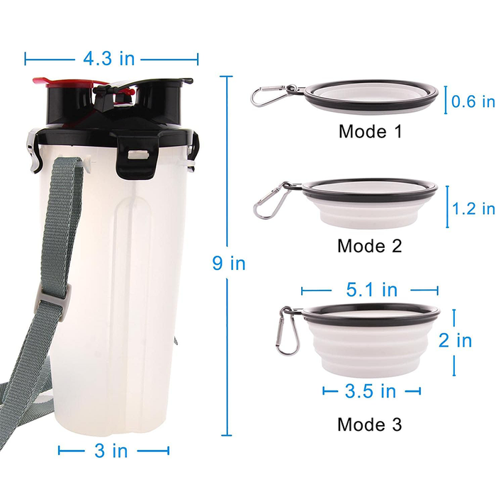 Botella de agua con recipiente plegable