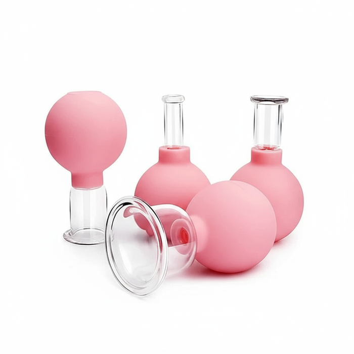 Coppette in Silicone e Vetro per Massaggio e Terapia 4 Pezzi