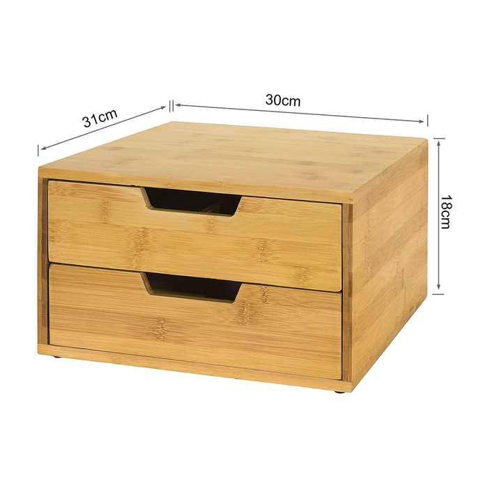 Cajón organizador multiusos de bambú para cápsulas