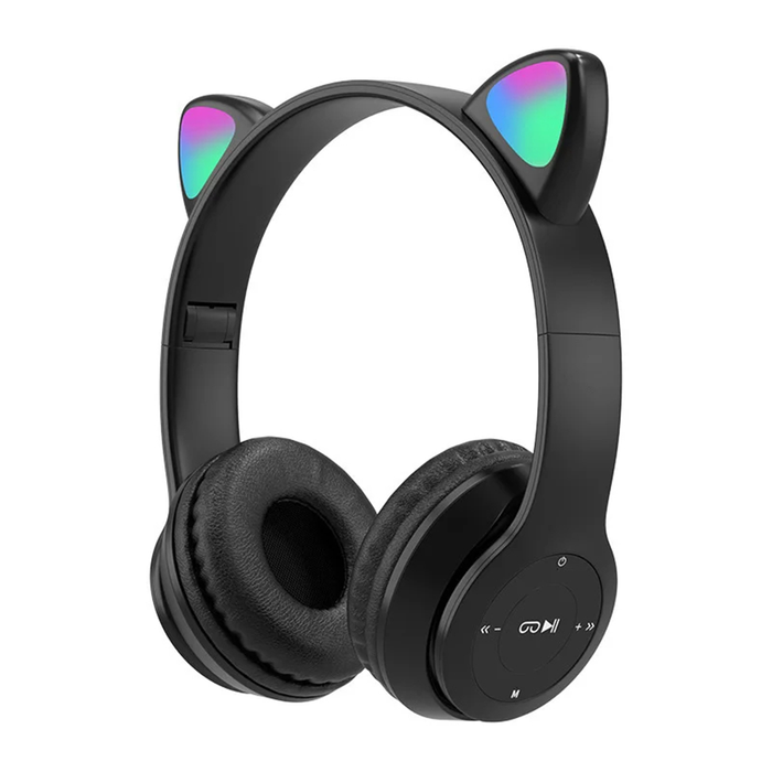 Auriculares Bluetooth plegables con luz LED para gatos