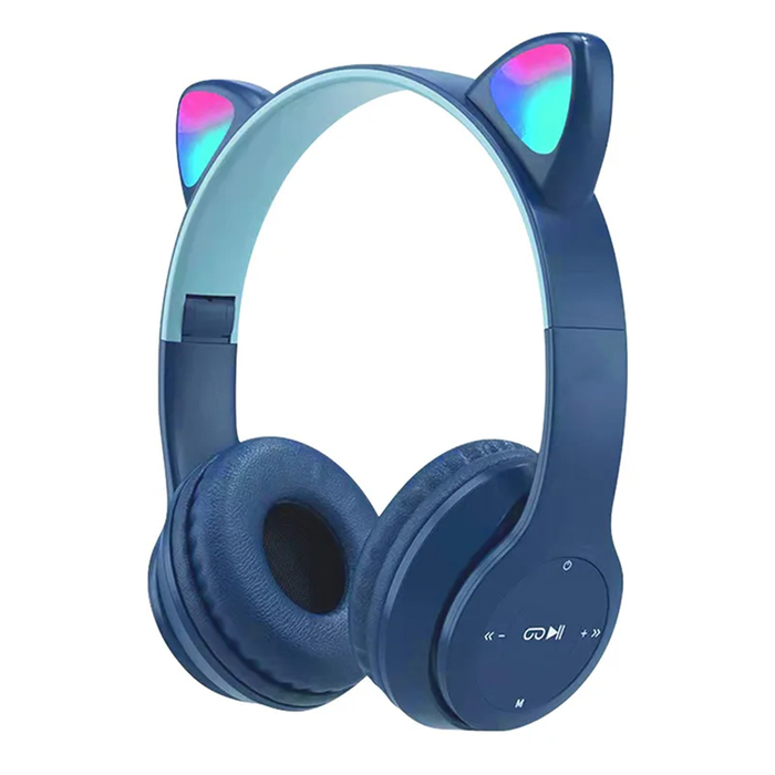 Auriculares Bluetooth plegables con luz LED para gatos