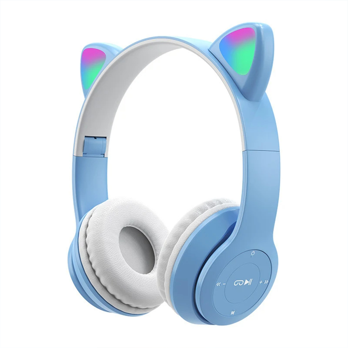 Auriculares Bluetooth plegables con luz LED para gatos
