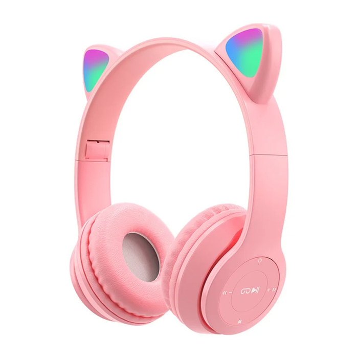 Auriculares Bluetooth plegables con luz LED para gatos