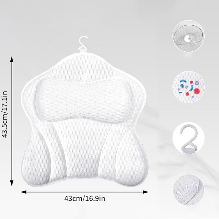 Cuscino Ergonomico Vasca da Bagno con Ventose Antiscivolo