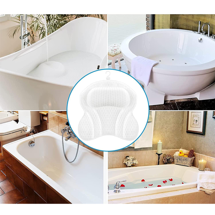 Cuscino Ergonomico Vasca da Bagno con Ventose Antiscivolo