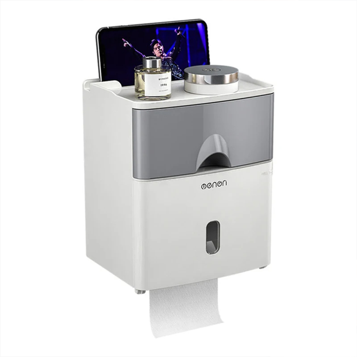 Dispensador de papel higiénico de pared 2 en 1