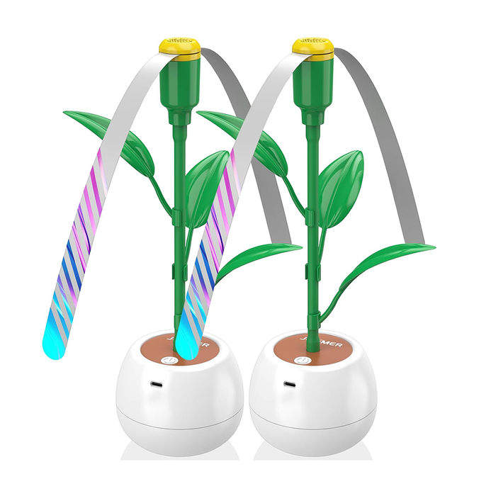 Scaccia Mosche da Tavolo a Forma di Vaso da Fiori con Pale Riflettenti