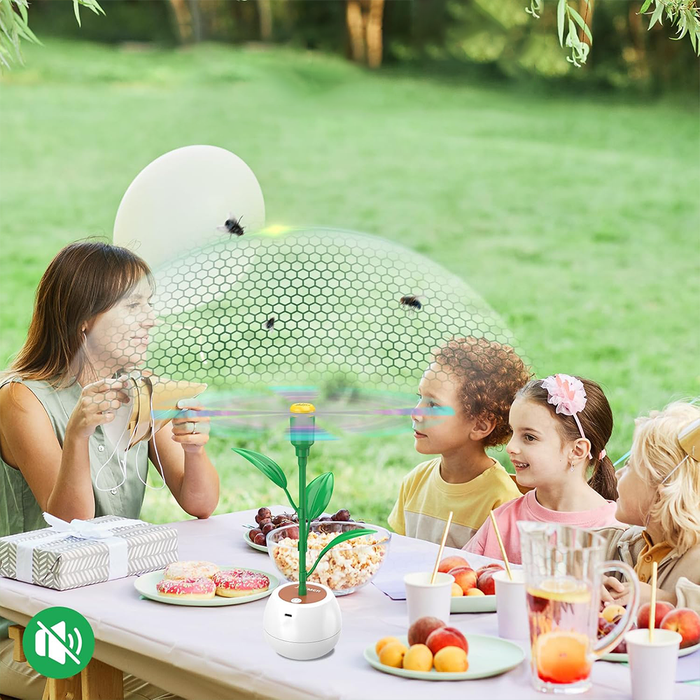 Scaccia Mosche da Tavolo a Forma di Vaso da Fiori con Pale Riflettenti