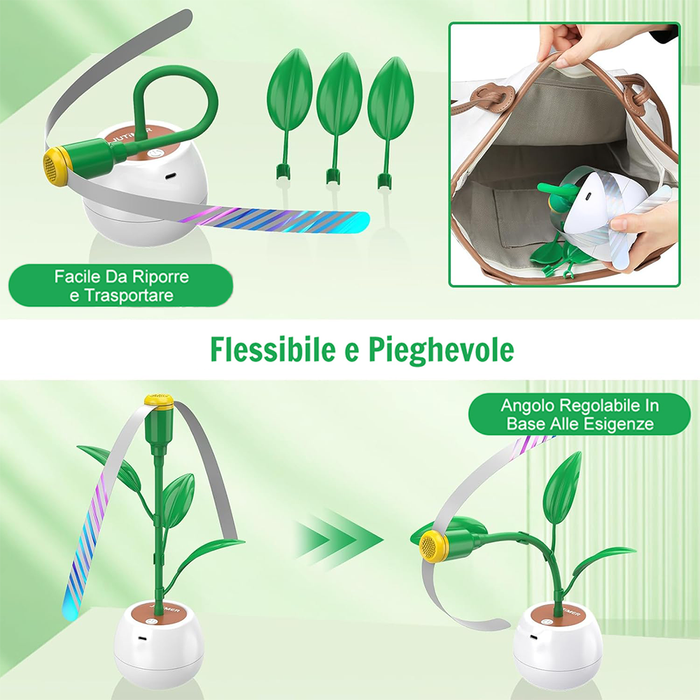 Scaccia Mosche da Tavolo a Forma di Vaso da Fiori con Pale Riflettenti