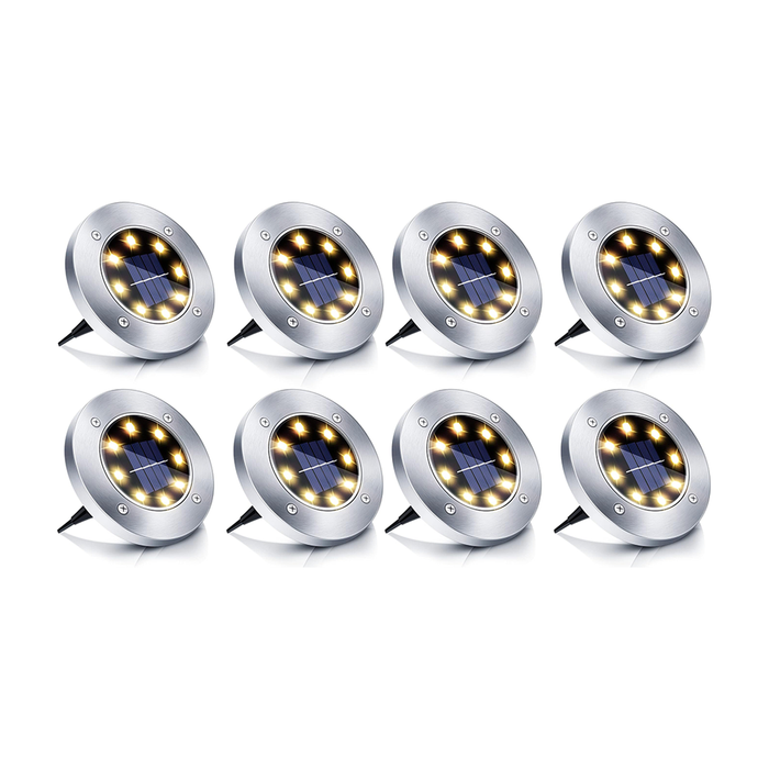 Juego de 8 luces LED solares para escalones de jardín