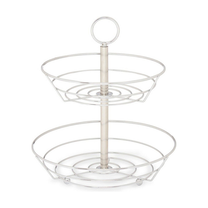 Frutero de metal de dos niveles