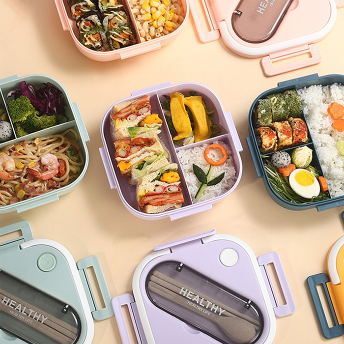 Contenitore Porta Pranzo Bento Multiscomparto con Posate