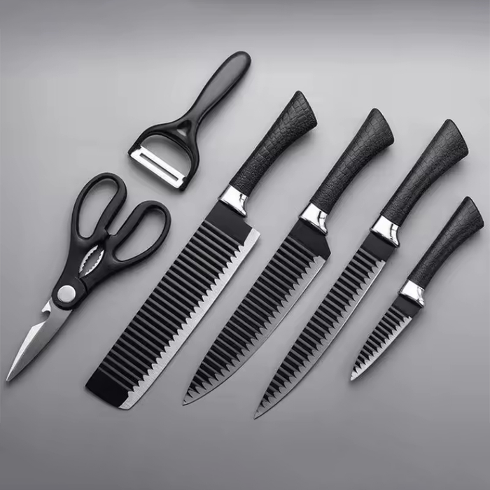 Coltelli da Cucina 6 Pezzi con Pelapatate e Forbici