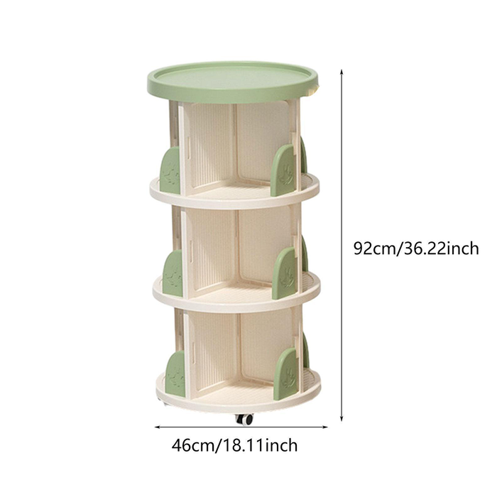 Libreria Angolare Girevole con Ruote