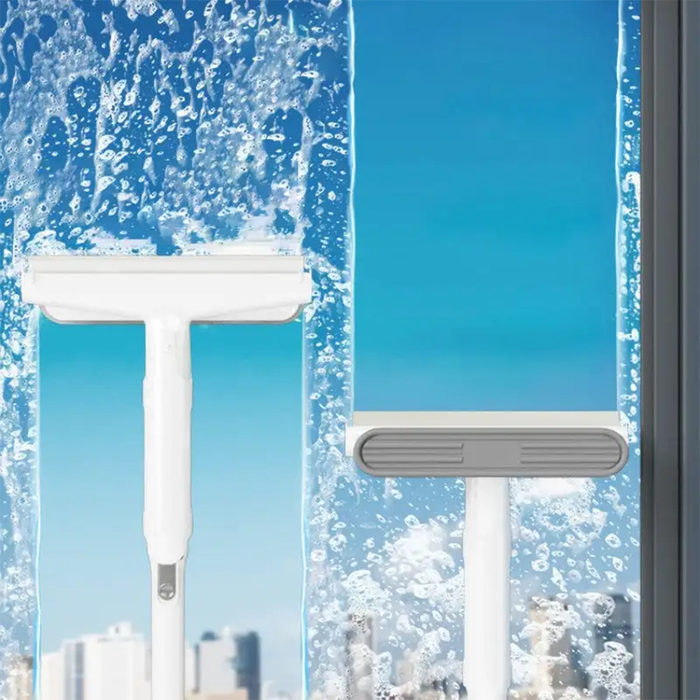 Limpiacristales telescópico 3 en 1 con pulverizador y depósito integrado