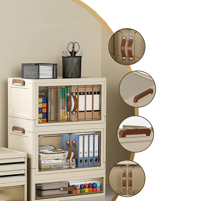 Mobiletto Organizer Pieghevole a Due Ripiani con Cassetto