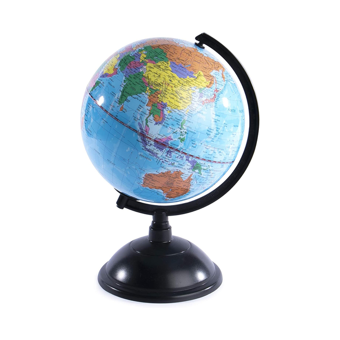 Mapa mundial con globo giratorio