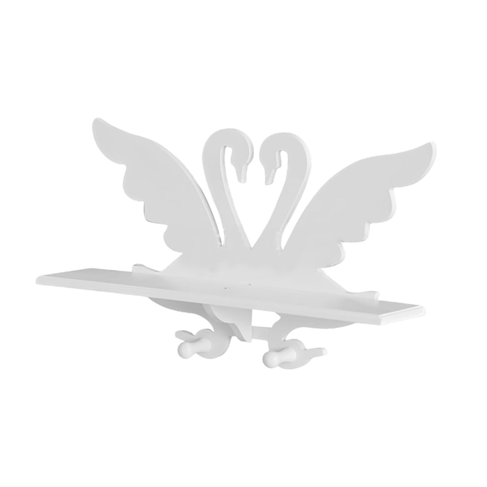 Estante de pared con forma de cisne y ganchos