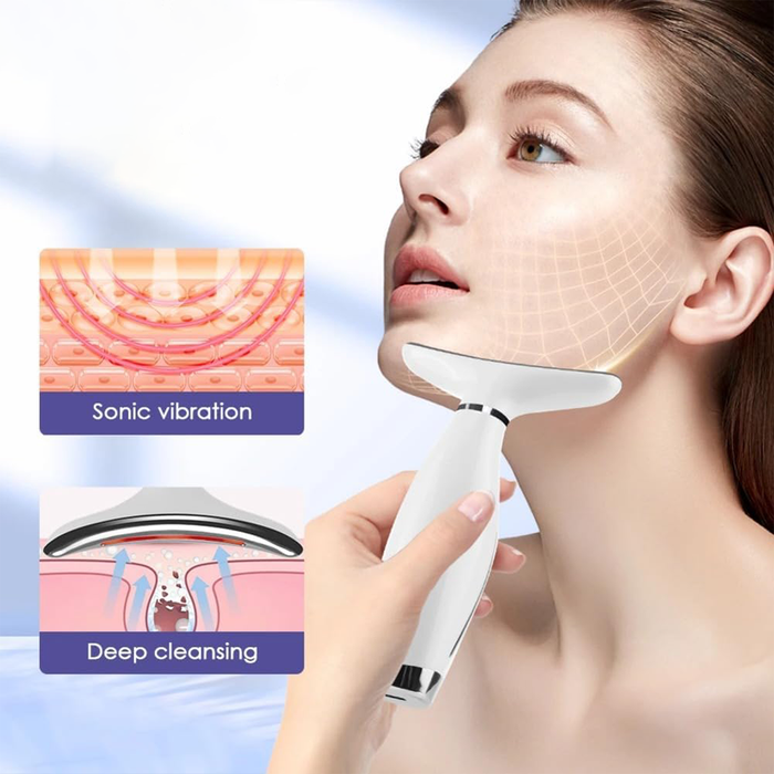Neck Lift Massaggiatore LED 7 Modalità con 3 Livelli di Vibrazione per Viso e Collo