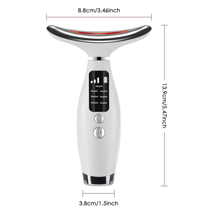 Neck Lift Massaggiatore LED 7 Modalità con 3 Livelli di Vibrazione per Viso e Collo