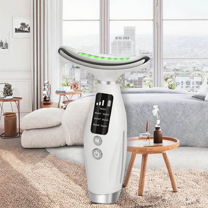 Neck Lift Massaggiatore LED 7 Modalità con 3 Livelli di Vibrazione per Viso e Collo