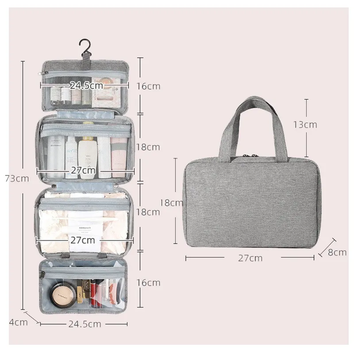 Organizer Pieghevole Multi Scomparto con Gancio da Viaggio