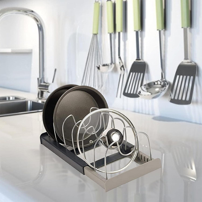 Organizer da Cassetto Regolabile per Coperchi e Padelle