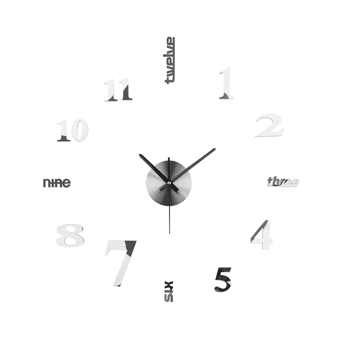 Orologio Parete Moderno Adesivo con Numeri 3D