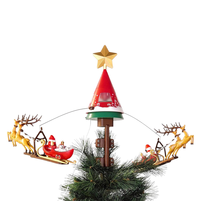 Papá Noel volador con trineo de LED