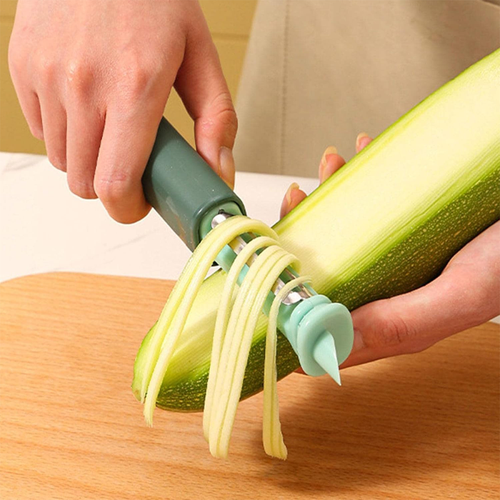 Pelador de patatas multifuncional 7 en 1 con rallador y abrebotellas