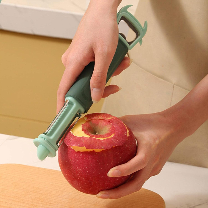 Pelador de patatas multifuncional 7 en 1 con rallador y abrebotellas