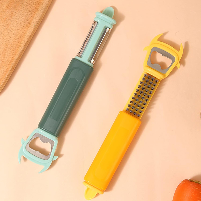 Pelador de patatas multifuncional 7 en 1 con rallador y abrebotellas