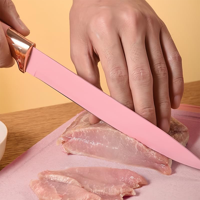 Juego de 19 utensilios de cocina de silicona con cuchillos para chef