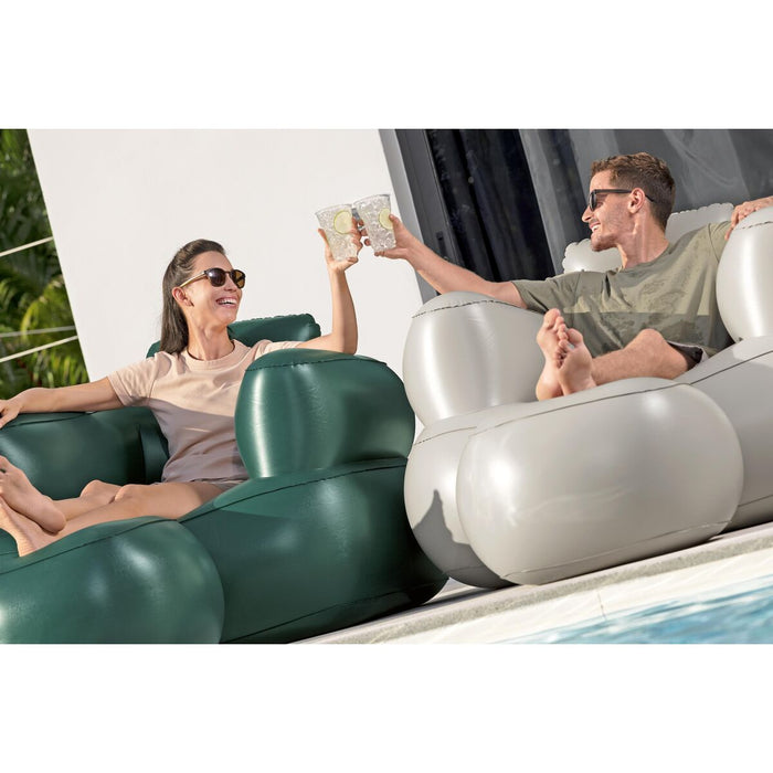 Sillón inflable de relax con reposabrazos y reposapiés