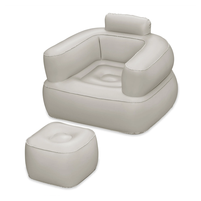 Sillón inflable de relax con reposabrazos y reposapiés