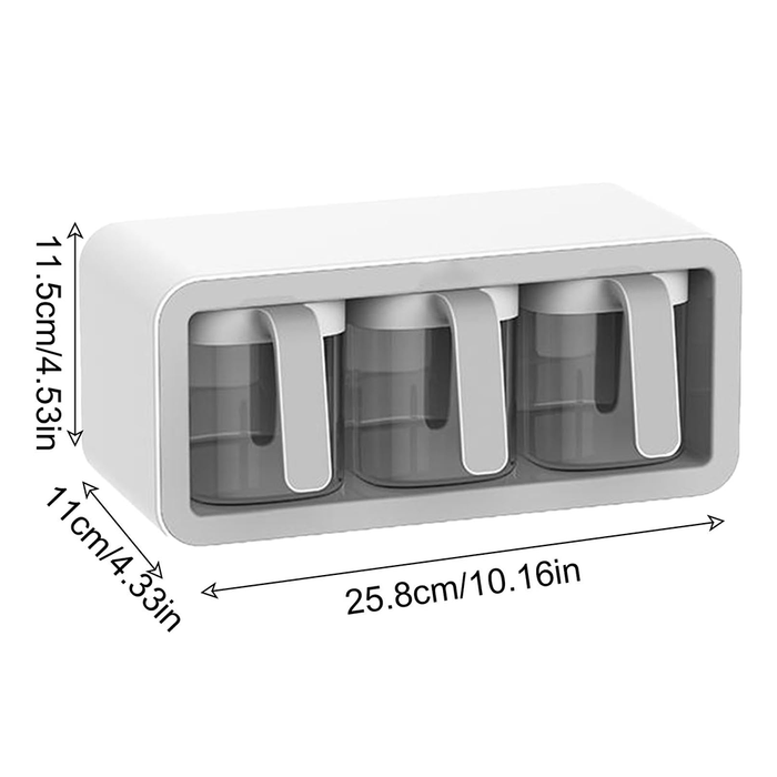Estante de especias de pared con contenedores