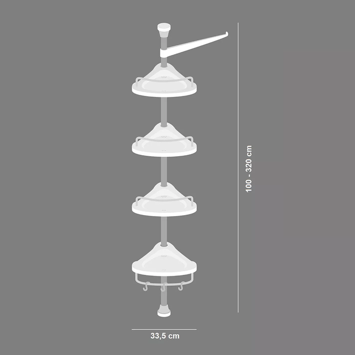 Estante de esquina ajustable para baño