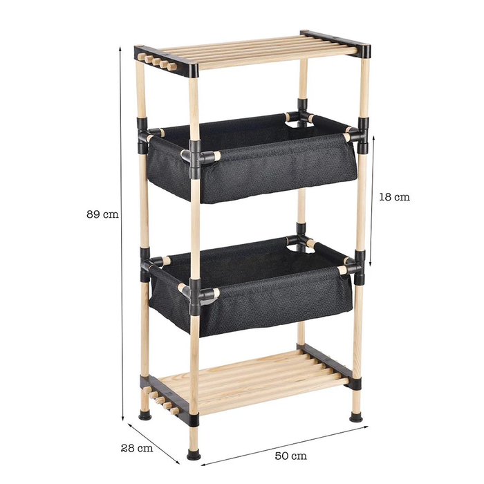 Estantería multifuncional con cestas y estantes