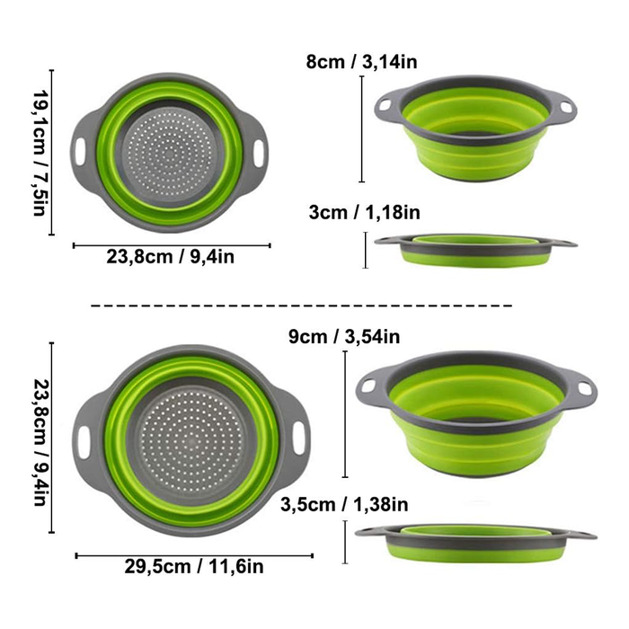 Colador de silicona plegable